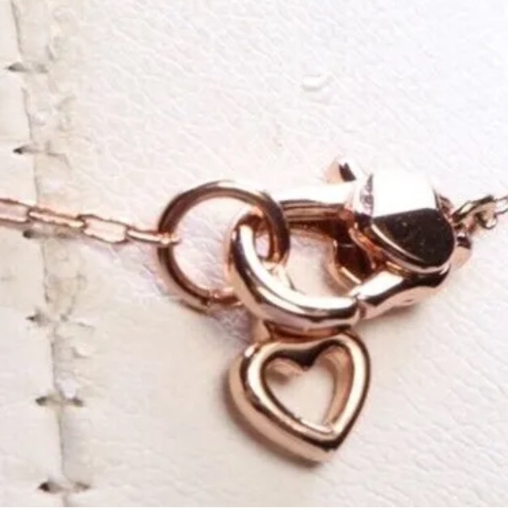 Kate Spade Rose Gold Tone Ruby Cubic Zirconia Mini Dazzle Pendant New - Picture 3 of 3